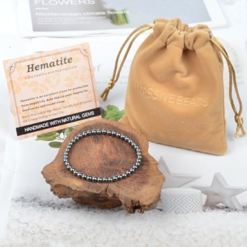 MASSIVE BEADS Hematite Healing Bracelet for Wellness