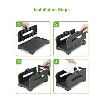 Nelko Label Holder, Thermal Label Holder for Rolls and Fan-Fold Labels, Shipping Label Roll Holder for Desktop Label Printer Shipping Supplies Industrial Labels Accessory for Home, Office (Black)