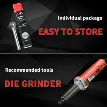 S&F STEAD & FAST Carbide Burr with 1/4” Shank 1/2” Cutter Dia 1/2” Length, Professional Grade Tungsten File, Die Grinder Bit for Metals, Rotary File Ball Shape, Grinding Burr Bit