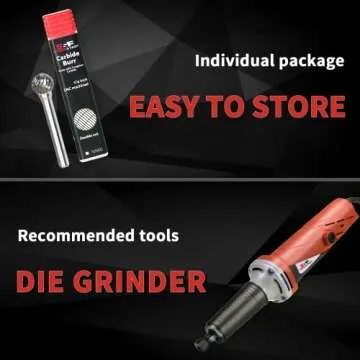 S&F STEAD & FAST Carbide Burr with 1/4” Shank 1/2” Cutter Dia 1/2” Length, Professional Grade Tungsten File, Die Grinder Bit for Metals, Rotary File Ball Shape, Grinding Burr Bit