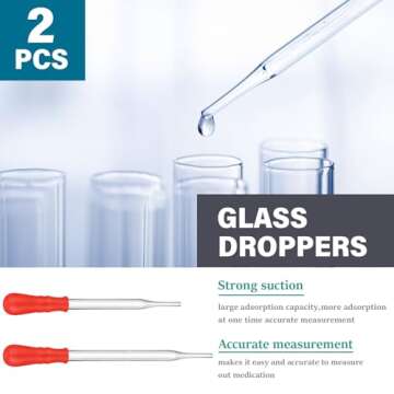 Frienda 100/250ml Lab Glassware Include Graduated Cylinder, Glass Beaker Set, Glass Dropper, Stirring Rod, Measuring Cups for Laboratory Science Chemistry Supplies (10 Pcs)