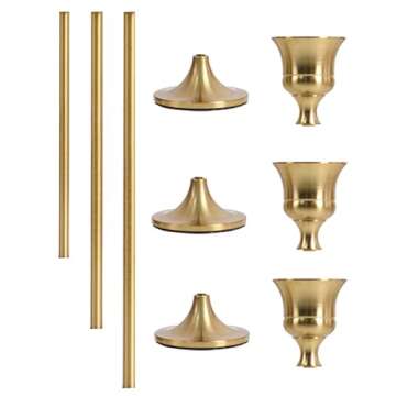 GYZCOKY Candle Holder Metal Candlesticks Holders Taper Candlestick Holders Set 3pcs Candelabra Brass Candle Holders, Modern Candle Holders for Table,Home Decor,Mantel.
