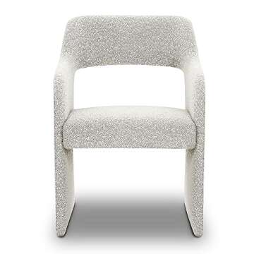 POLY & BARK Chios Dining Chair in Black & White Boucle