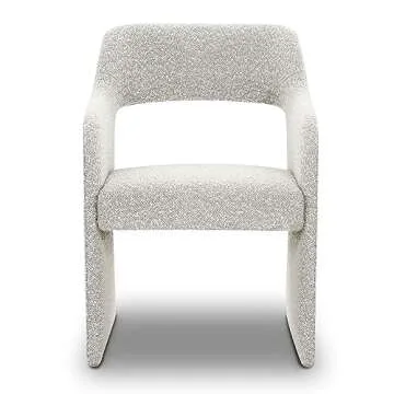 POLY & BARK Chios Dining Chair in Black & White Boucle