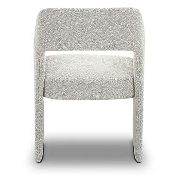 POLY & BARK Chios Dining Chair in Black & White Boucle