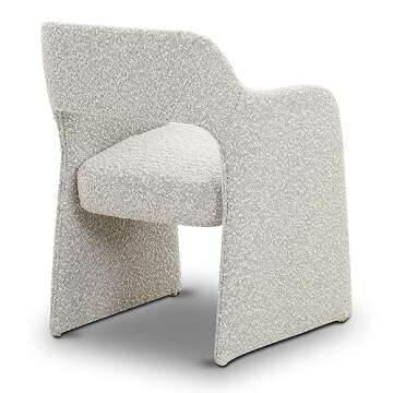 POLY & BARK Chios Dining Chair in Black & White Boucle