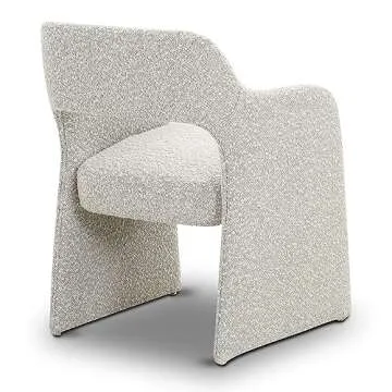 POLY & BARK Chios Dining Chair in Black & White Boucle