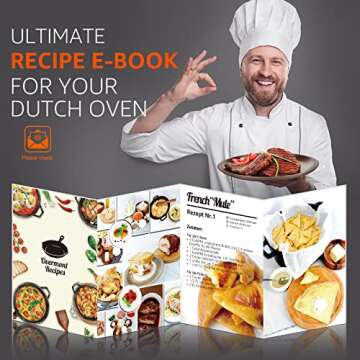 Overmont 6QT Camp Dutch Oven - Versatile Cast Iron Pot