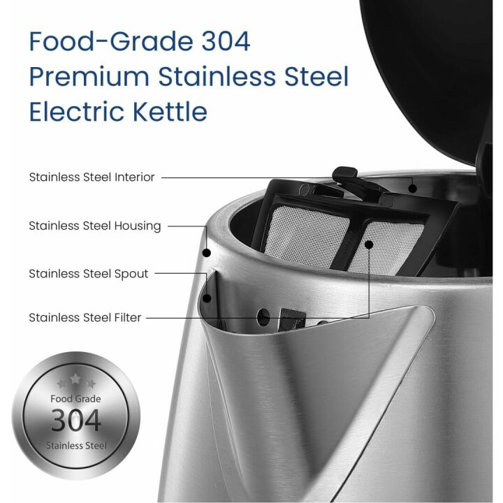 COMFEE Electric Kettle 1.7L with Fast Boil & Safety