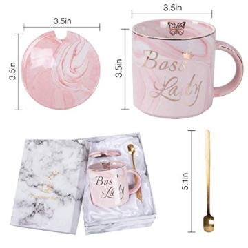 Elegant Pink Marble Mug for Women - Perfect Gift Idea