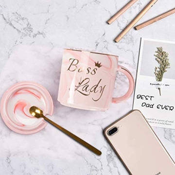 Elegant Pink Marble Mug for Women - Perfect Gift Idea