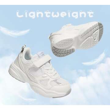 LUCKY STEP Kids Tennis Running Shoes for Children Athletic Sports Gym Lightweight Casual Walking Wid...