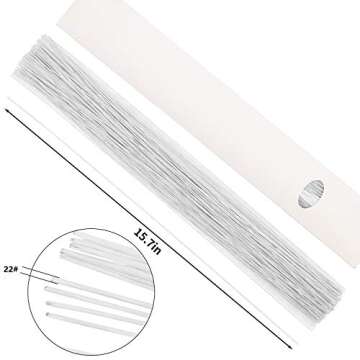 CCINEE 150PCS 22 Gauge White Floral Wire Stems for Flower Crafting