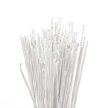 CCINEE White Floral Wire Stems - 150PCS for Crafting