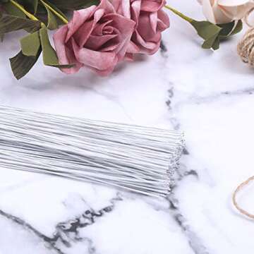 CCINEE White Floral Wire Stems - 150PCS for Crafting