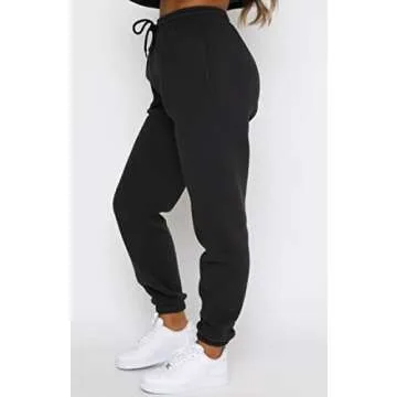 Viatabuna Women's 2 Piece Fleece Sweatsuit Outfit Long Sleeve Crewneck Pullover Sweatshirt Drawstring Jogger Pants Lounge Set