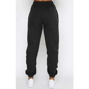 Viatabuna Women's 2 Piece Fleece Sweatsuit Outfit Long Sleeve Crewneck Pullover Sweatshirt Drawstring Jogger Pants Lounge Set