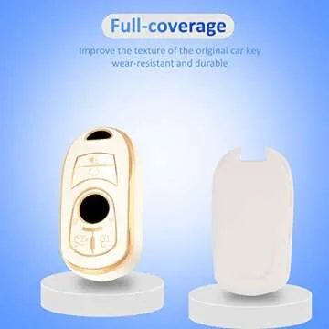 YHC Buick Key Fob Cover with Gold Keychain - Premium Protection