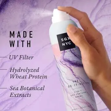 SGX NYC Dry Texture Spray - 3-in-1 Versatile Dry Shampoo and Hairspray for Refreshed Hair - 6.5 oz - UV Protection, Paraben Free, Vegan Friendly, Cruelty Free