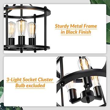 Farmhouse Semi Flush Mount Ceiling Light for All Spaces