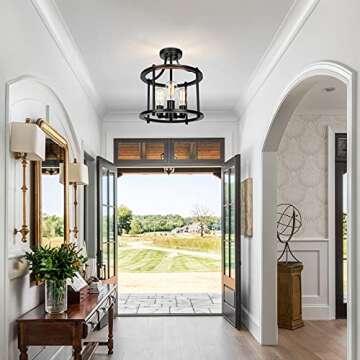 Farmhouse Semi Flush Mount Ceiling Light for All Spaces