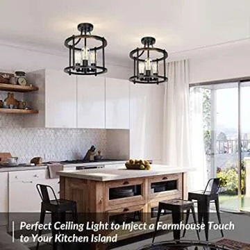Farmhouse Semi Flush Mount Ceiling Light for All Spaces