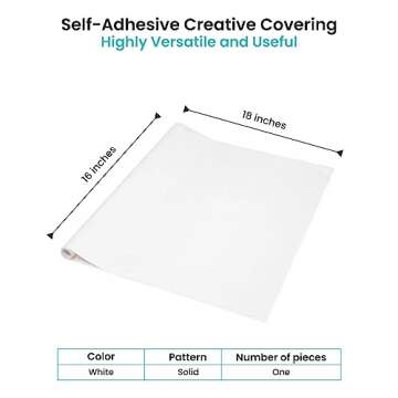 Con-Tact Brand Creative Covering Shelf Liner, 18" x 16', White (Pack of 1)