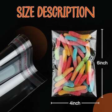 200Pcs Self-Sealing Cellophane Cookie Bags - 4x6 Inches Party Favors