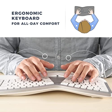PEIOUS Ergonomic Bluetooth Keyboard for Comfort & Style