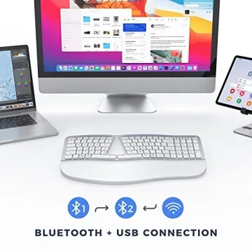 PEIOUS Ergonomic Bluetooth Keyboard for Comfort & Style