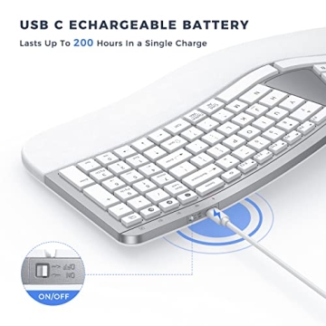 PEIOUS Ergonomic Bluetooth Keyboard for Comfort & Style