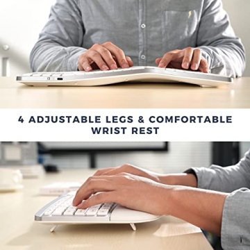 PEIOUS Ergonomic Bluetooth Keyboard for Comfort & Style