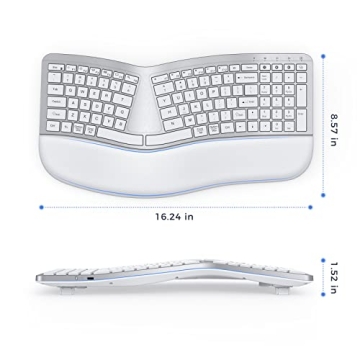 PEIOUS Ergonomic Bluetooth Keyboard for Comfort & Style