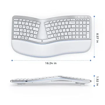 PEIOUS Ergonomic Bluetooth Keyboard for Comfort & Style