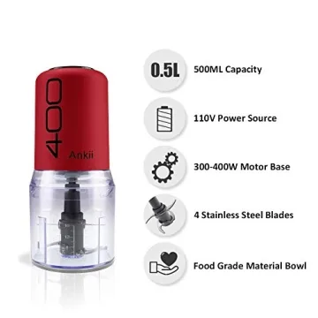 ANKII 2-Cup Mini Food Processor for Easy Meal Prep