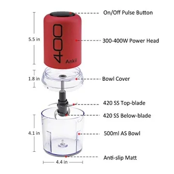 ANKII 2-Cup Mini Food Processor for Easy Meal Prep