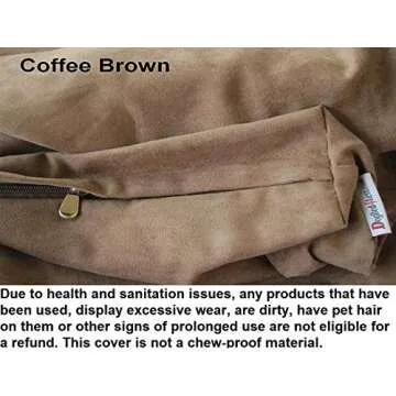 Dogbed4less DIY Pet Bed Pillow Brown Microsuede Duvet Cover and Waterproof Internal case for Dog at 40X35X4 Inch - Covers only