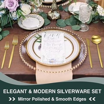 Elegant 60PCS Gold Silverware Set for Any Occasion