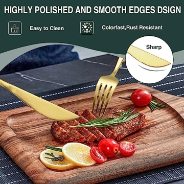 Elegant 60PCS Gold Silverware Set for Any Occasion
