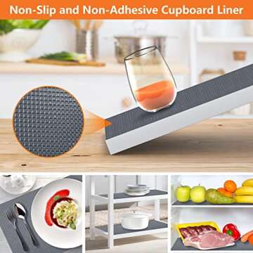 Non-Adhesive Shelf Liners for Kitchen - Waterproof & Durable