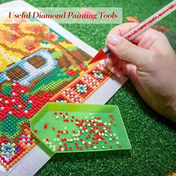 4 Pieces Diamond Painting Pens Self-Stick Drill Pens Painting Drill Pens with Double Heads for 5D Diamond Painting DIY Crafts Painting Cross-Stitch Manicure (Blue, Red, Pink, Purple)