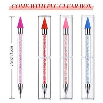 4 Pieces Diamond Painting Pens Self-Stick Drill Pens Painting Drill Pens with Double Heads for 5D Diamond Painting DIY Crafts Painting Cross-Stitch Manicure (Blue, Red, Pink, Purple)