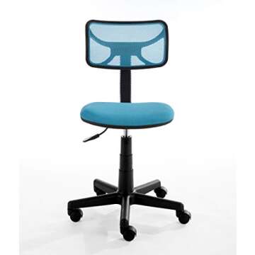 Urban Lifestyle Swivel Mesh Desk Chair, Blue 20.86D x 22W x 33.46H in