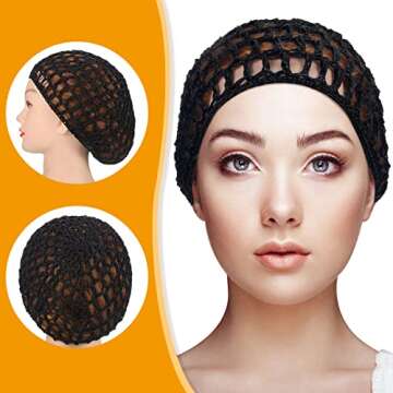 Geyoga Mesh Crochet Hair Net Snood Hats for Women
