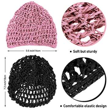 Geyoga Mesh Crochet Hair Net Snood Hats for Women
