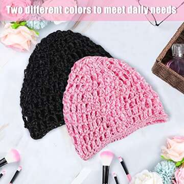 Geyoga Mesh Crochet Hair Net Snood Hats for Women