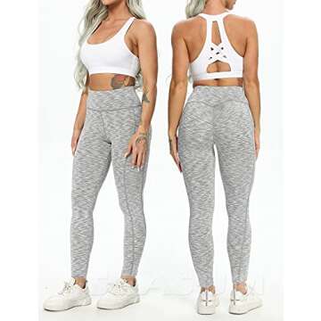 Women Scrunch Butt Yoga Leggings with Pockets Butt Lift Booty Leggings Tummy Control Workout Pants Flattering Gym Tight L