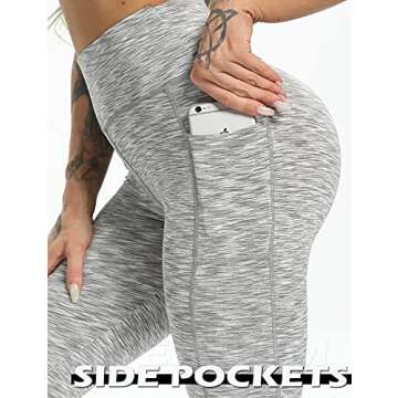 Women Scrunch Butt Yoga Leggings with Pockets Butt Lift Booty Leggings Tummy Control Workout Pants Flattering Gym Tight L