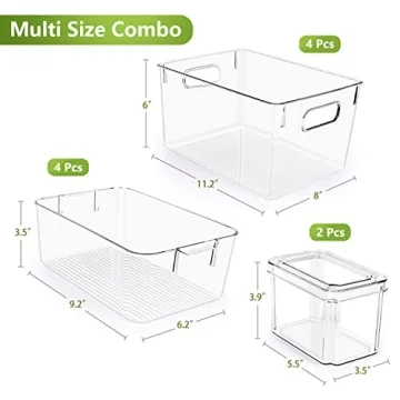 Clear Plastic Food Storage Bins – Set of 10 Organizers