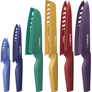 Astercook 12-Pcs Color-Coded Kitchen Knives Set - Safe & Stylish